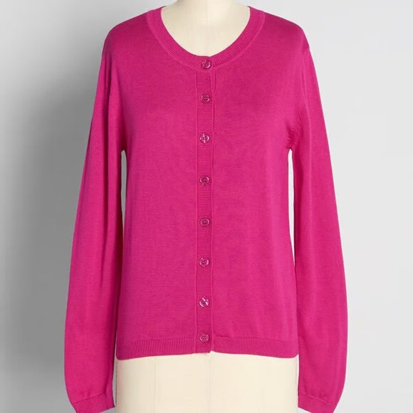 Modcloth Sweaters - NWT Modcloth When Classic Calls Cardigan Jelly Roll Pink Size Small S NEW